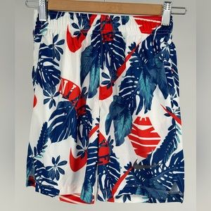 Nike Boys' Dri-FIT Allover Print Fly Shorts - Indigo Force/Habanero Red